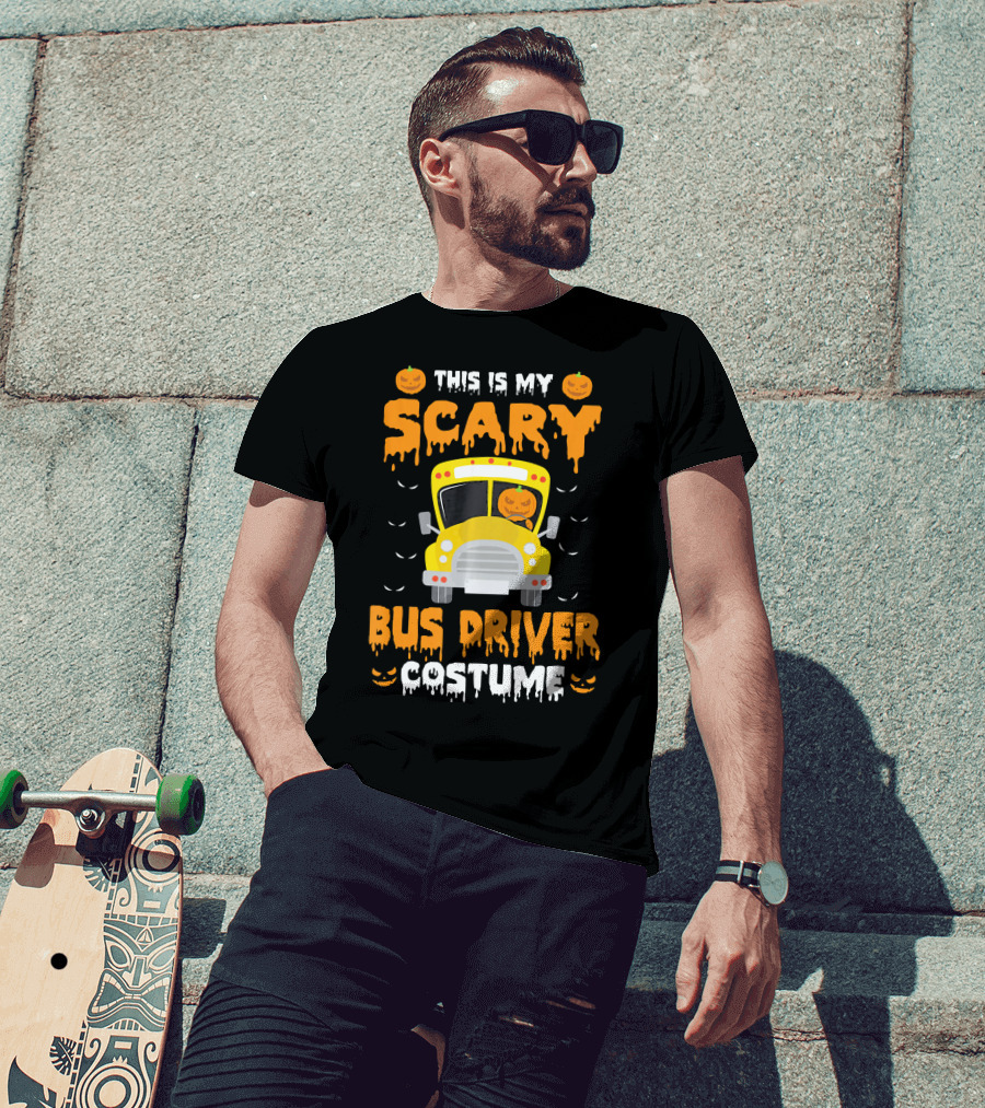 This Is My Scary School Bus Driver Costume Halloween Jack-O'-Lanterns T-Shirt