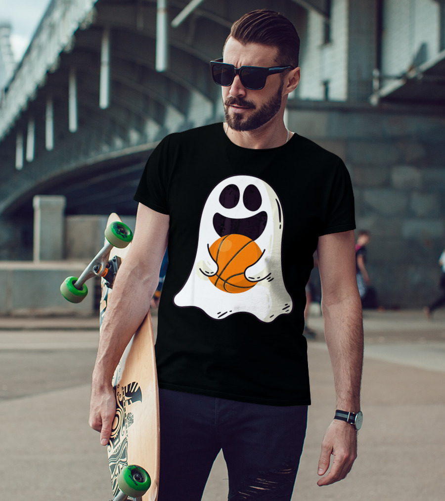 Ghost Basketball Halloween Spirit Dribble T-Shirt