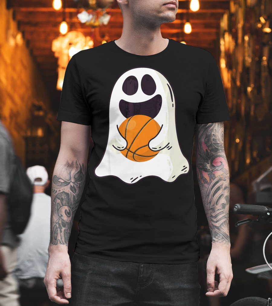 Ghost Basketball Halloween Spirit Dribble T-Shirt