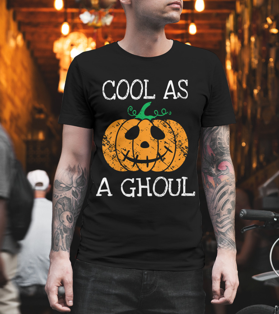 Cool As A Ghoul Kids Cute Pumpkin T-Shirt