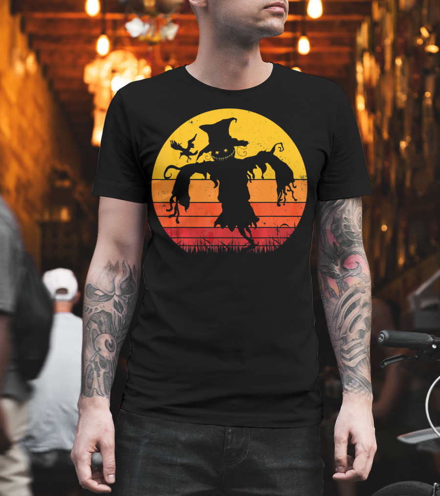 Vintage Scarecrow Retro Sunset T-Shirt