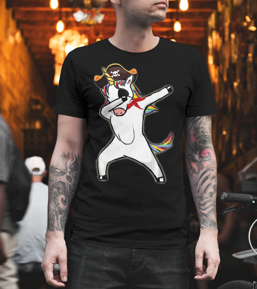 Funny Halloween Pirate Dab Unicorn T-Shirt