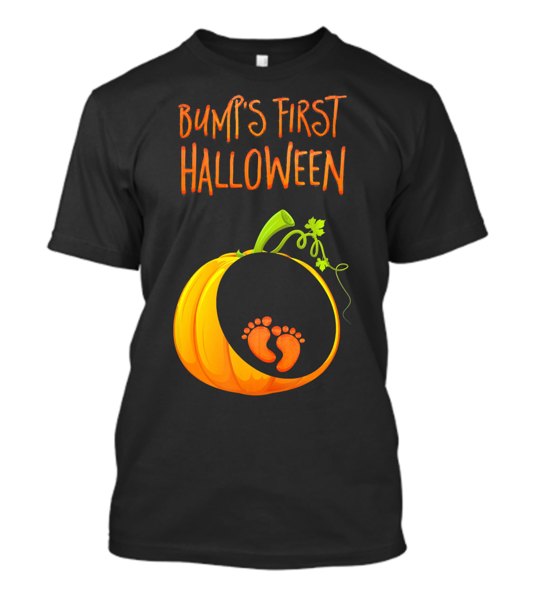 Bump's First Halloween Pumpkin Baby Feet T-Shirt