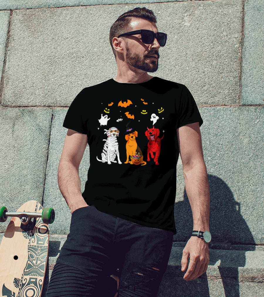 Halloween Beagle Dogs Mummy Witch Ghosts Bats T-Shirt