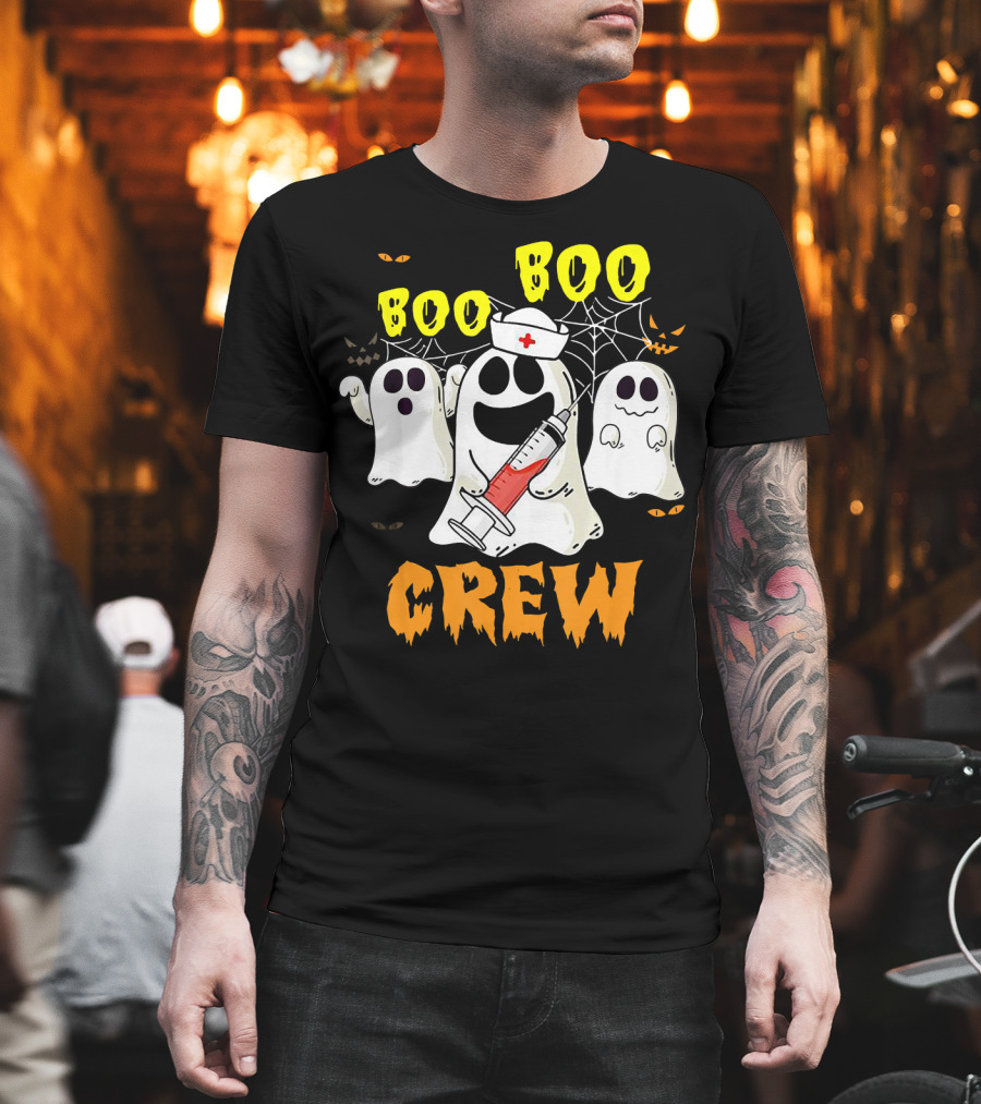 Boo Boo Ghost Nurse Crew Halloween Spooky Nurse Team T-Shirt