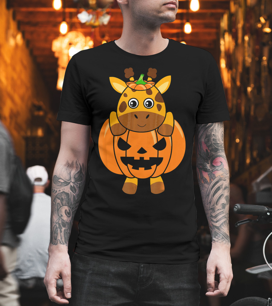 Adorable Giraffe Pumpkin Halloween Costume Body T-Shirt