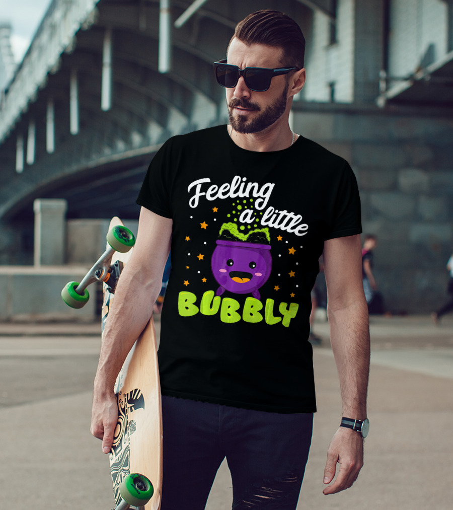 Feeling A Little Bubbly Cute Kawaii Cauldron Halloween Bubble T-Shirt