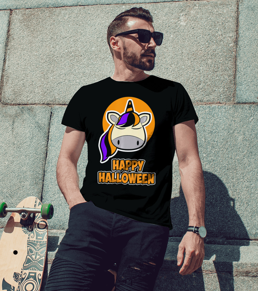 Happy Halloween Colorful Sleeping Unicorn T-Shirt