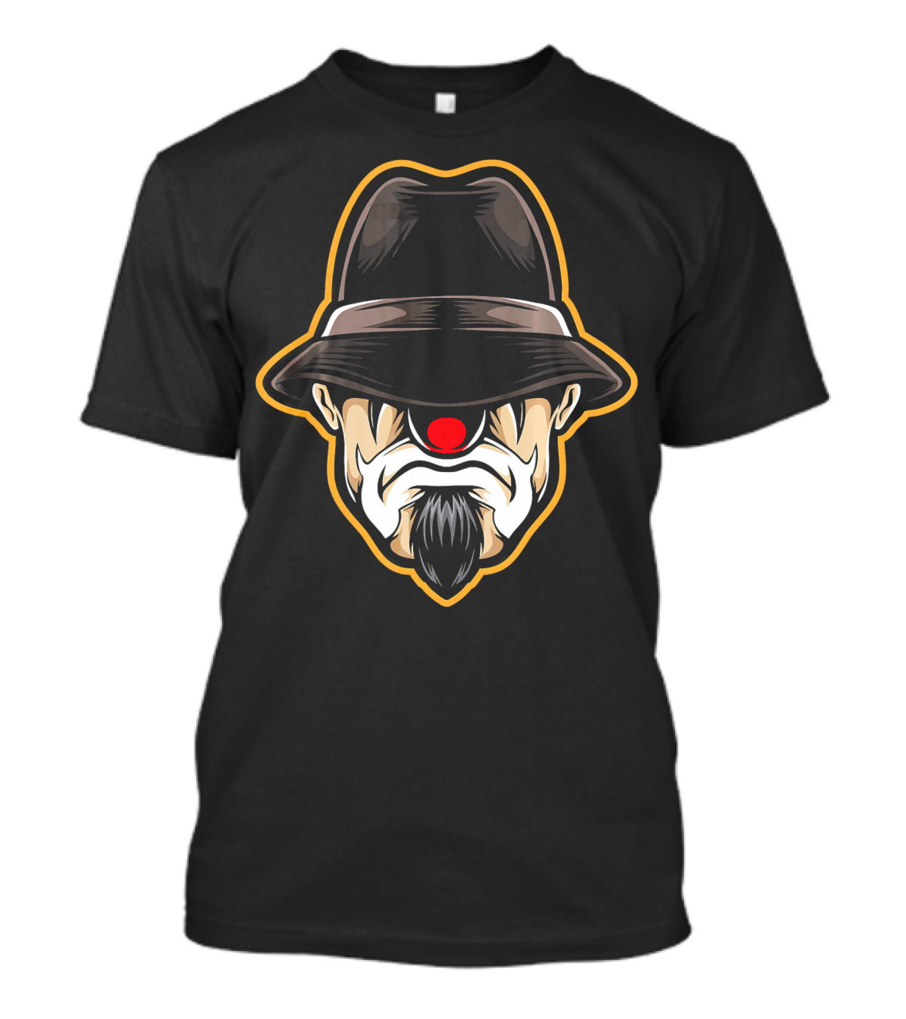 Halloween Scary Clown Cholo Gangster Hat Beard T-Shirt