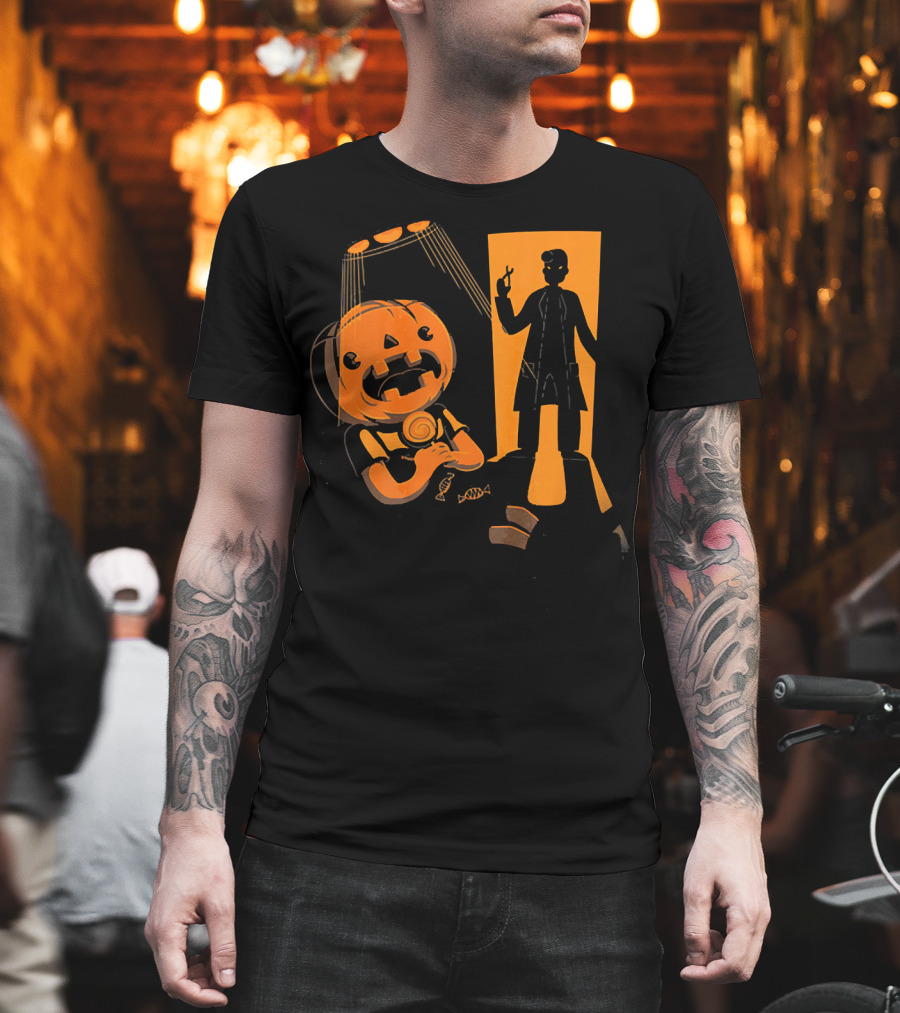 Dentist Halloween Horror Pumpkin Patient Dental Hygienist Shadow T-Shirt