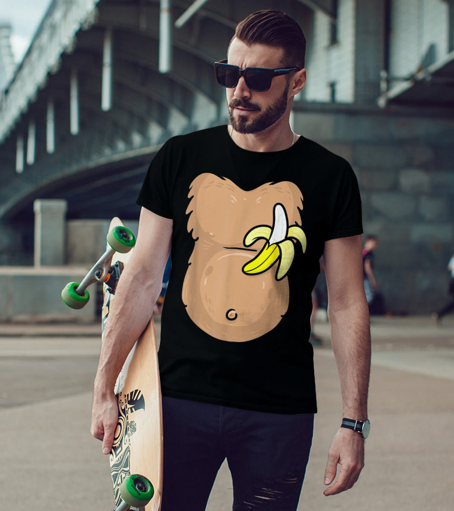 Monkey Costume Banana Belly T-Shirt