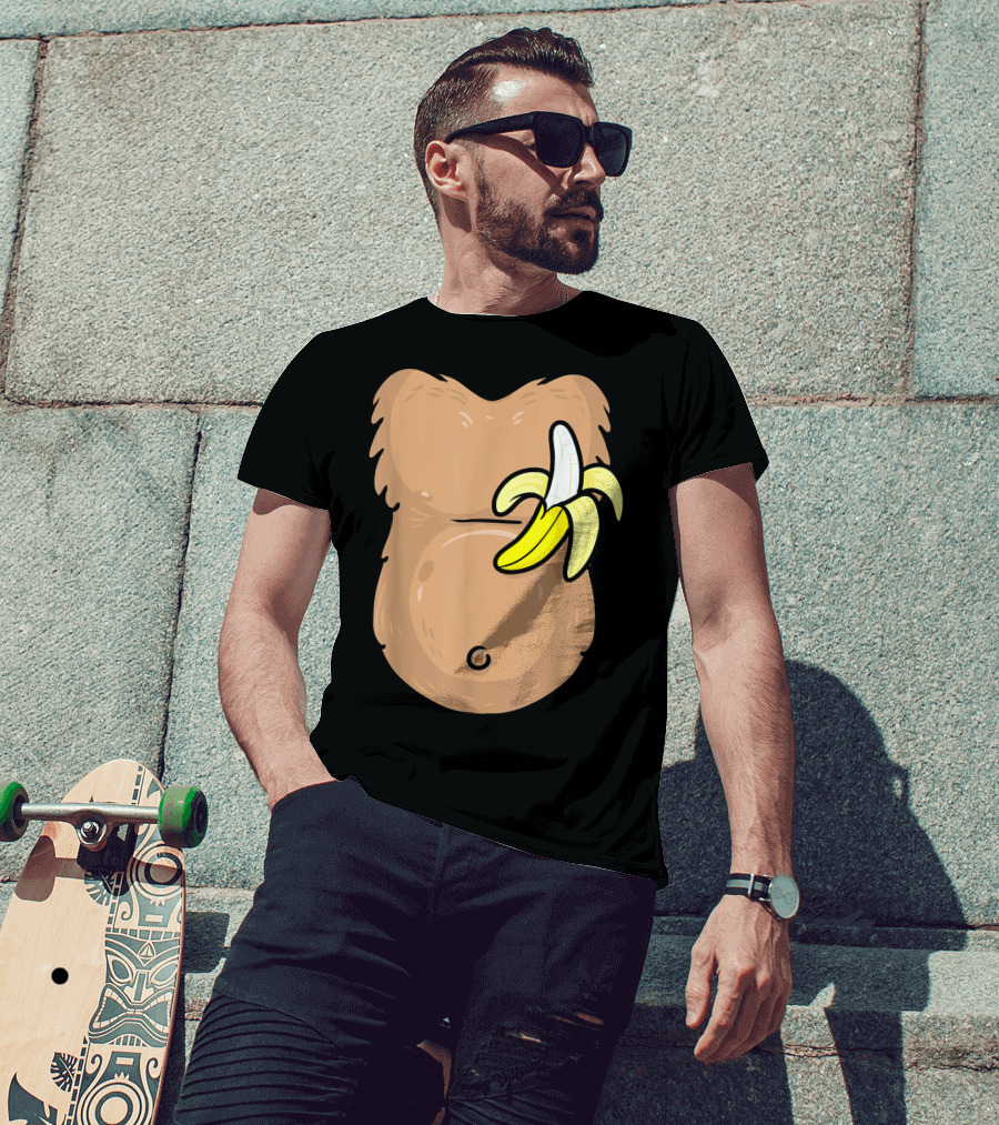 Monkey Costume Banana Belly T-Shirt