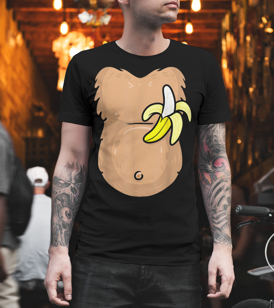 Monkey Costume Banana Belly T-Shirt