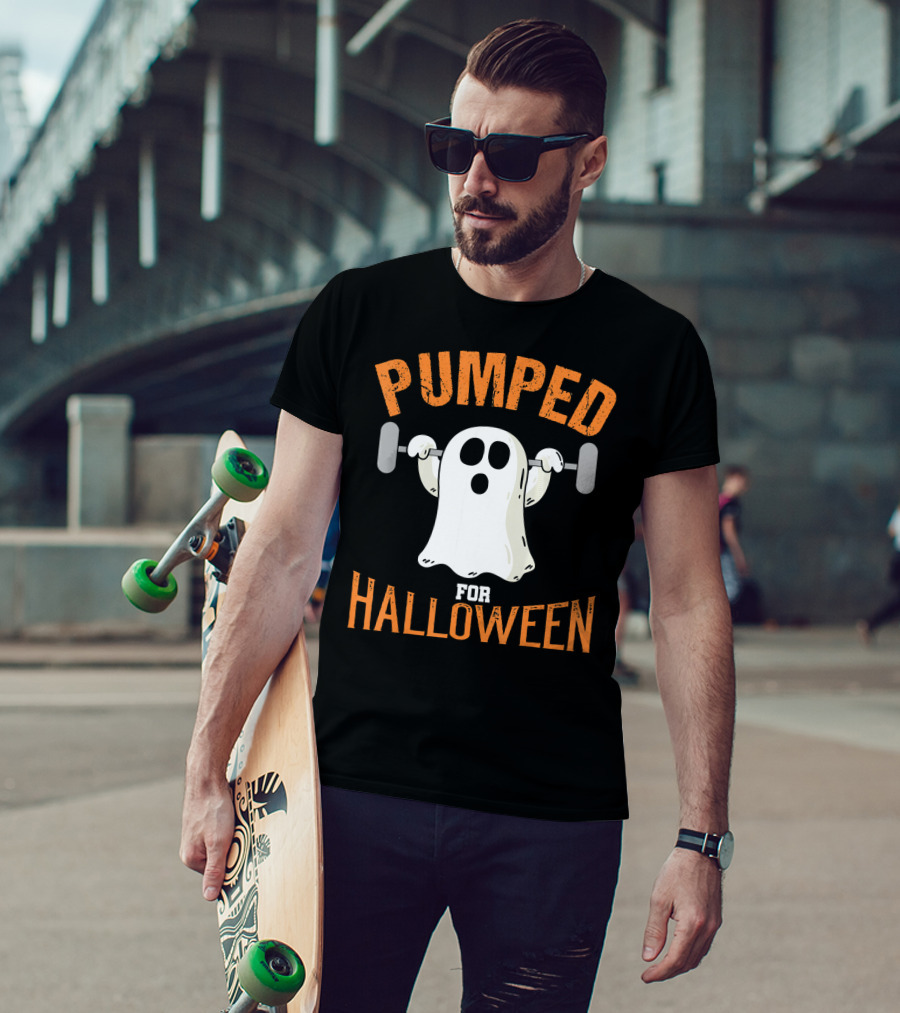 Pumped For Halloween Fitness Ghost T-Shirt