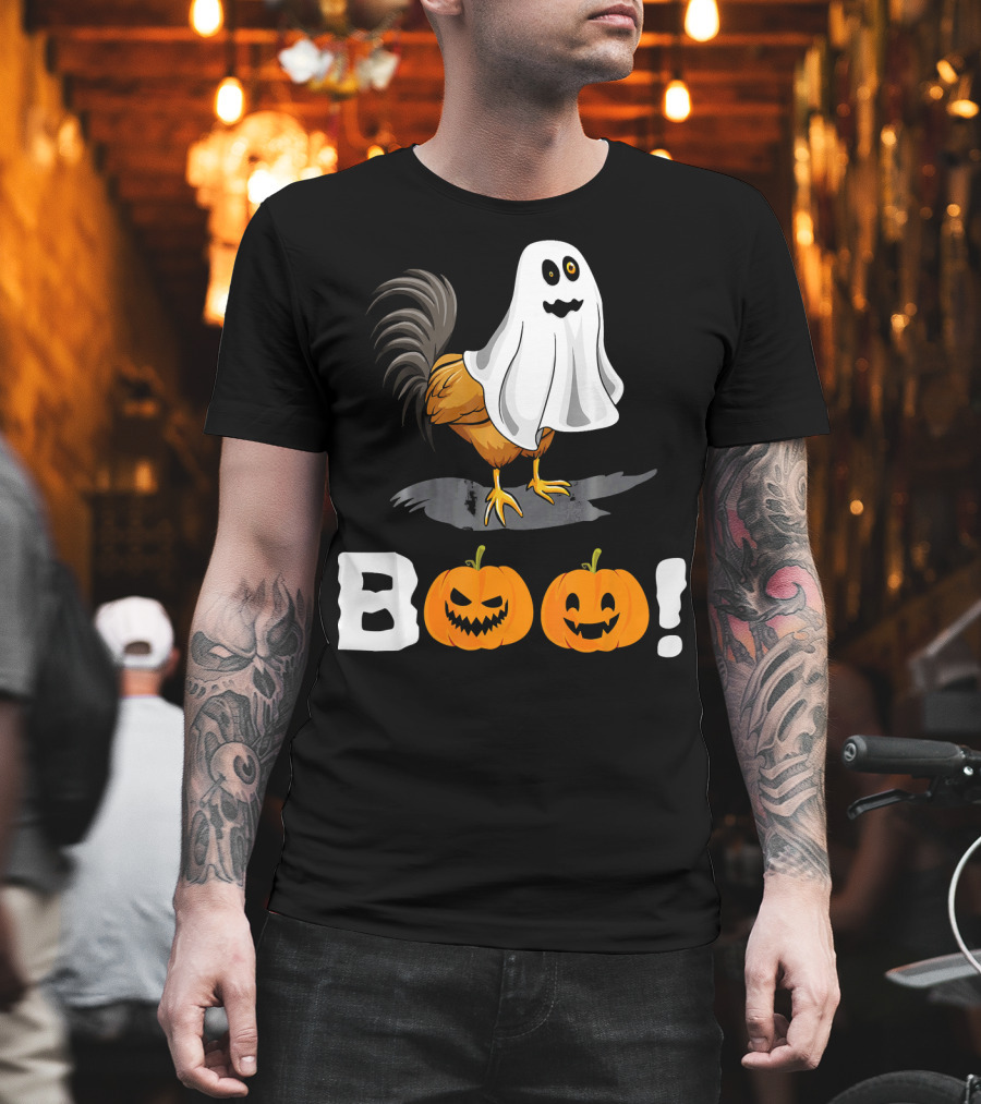 Boo Chicken Halloween Costume with Pumpkins T-Shirt