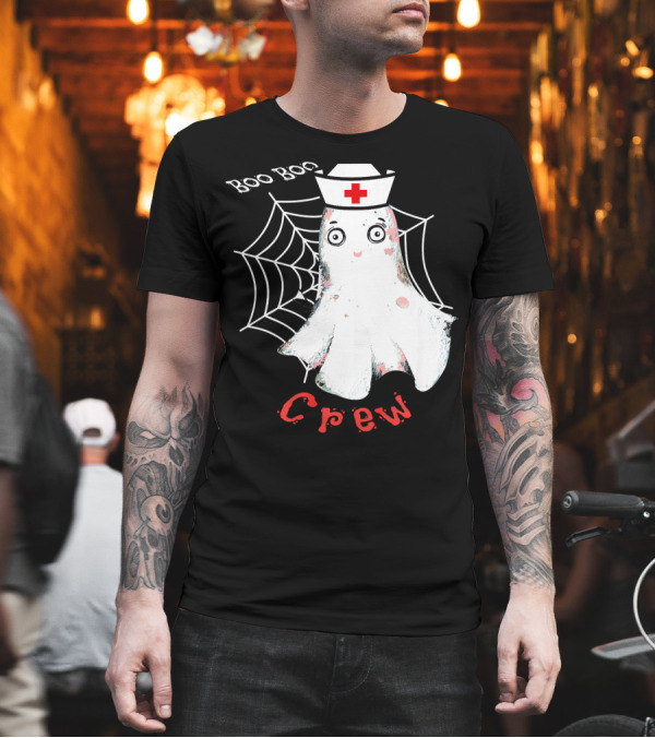 Boo Boo Crew Nurse Ghost Halloween Costume Spooky Spiderweb T-Shirt Boo Boo Crew Nurse Ghost Halloween Costume Spooky Spiderweb T-Shirt
