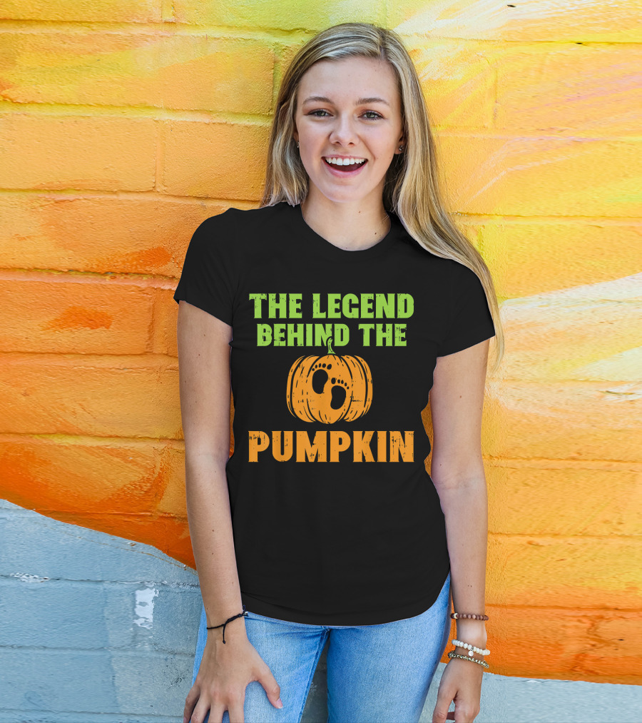 The Legend Behind The Pumpkin Footprints Baby Announcement T-Shirt