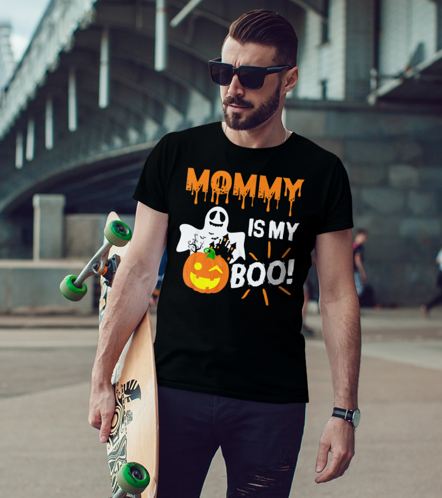 MOMMY IS MY BOO Ghost Pumpkin Halloween T-Shirt