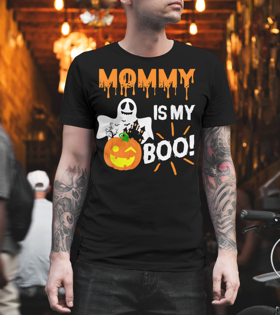 MOMMY IS MY BOO Ghost Pumpkin Halloween T-Shirt