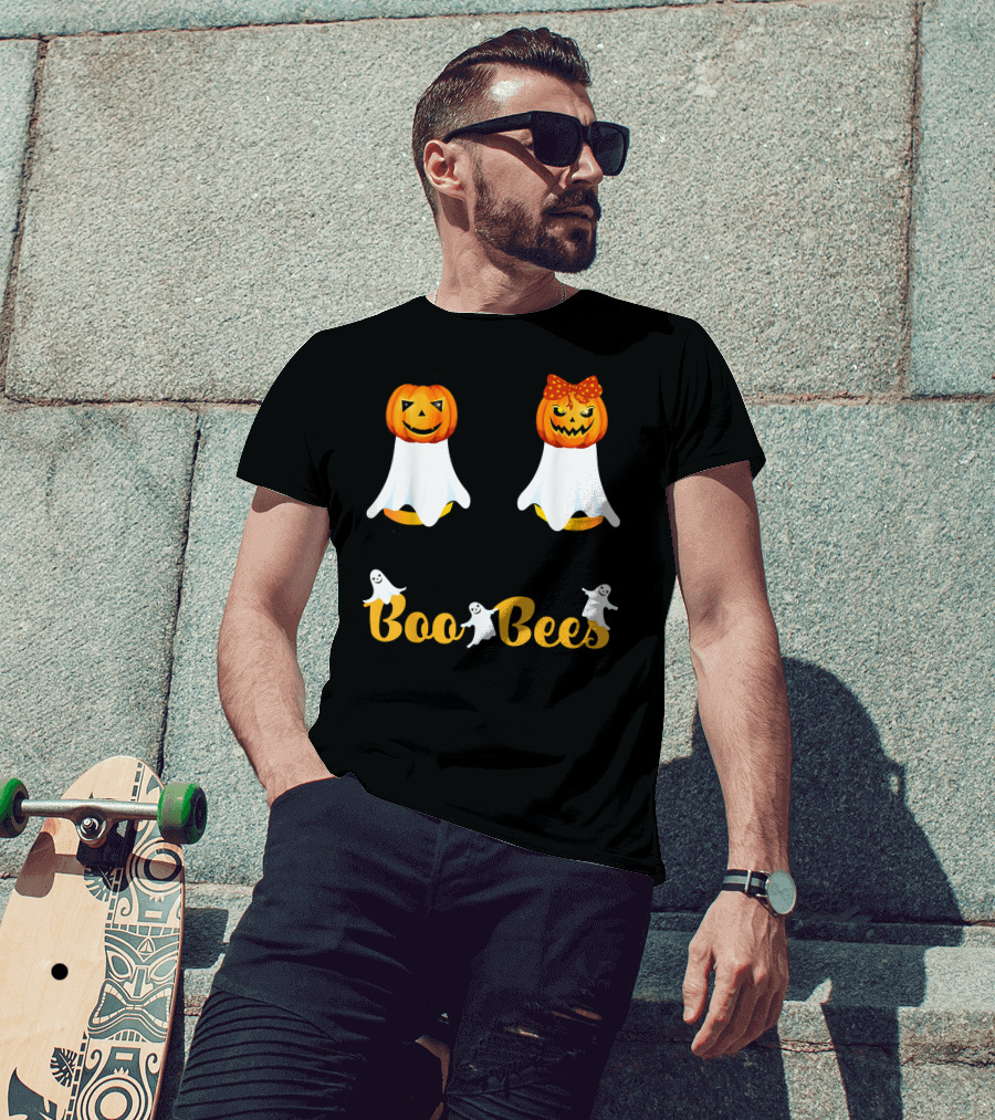 Boo Bees Couples Halloween Costume With Pumpkin Ghosts Scary T-Shirt