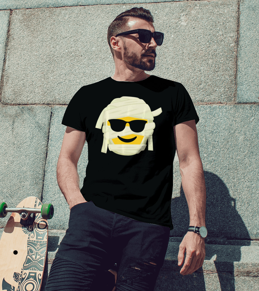 Mummy Emoji Wrapped In Bandages With Cool Shades T-Shirt