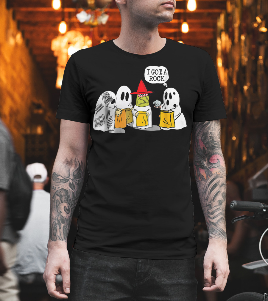 I Got A Rock Funny Trick Or Treat Ghosts And Unamused Witch Hat T-Shirt