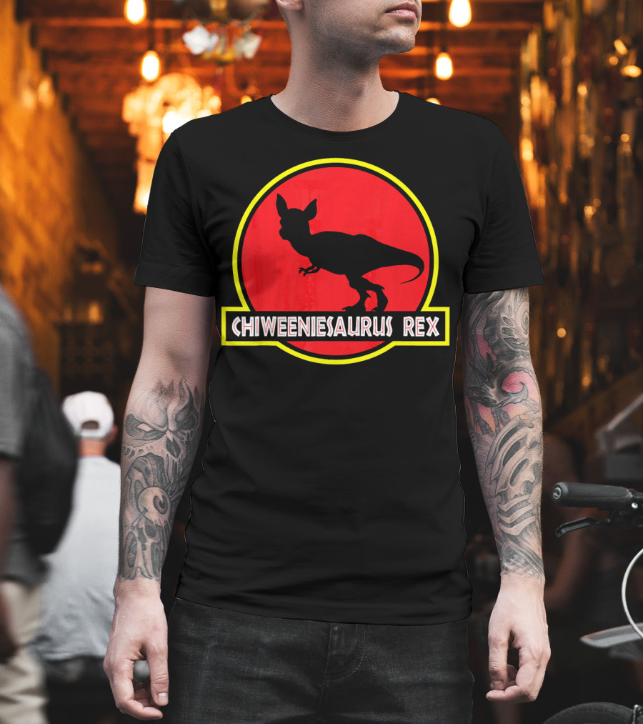 Chiweeniesaurus Rex Funny Chiweenie Jurassic Park T-Shirt