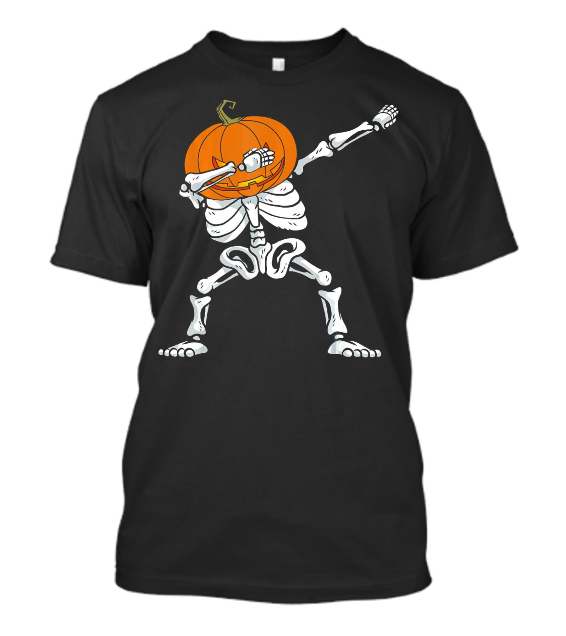 Halloween Dabbing Skeleton Pumpkin Trendy Dance Pose T-Shirt