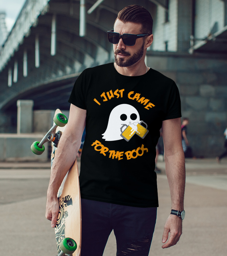 I Just Came Here For The Boos Ghost Holding Beer Mugs T-Shirt