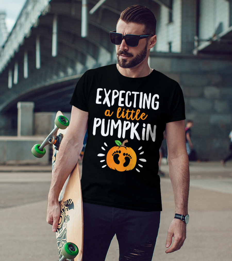 Expecting A Little Pumpkin With Adorable Baby Footprints T-Shirt
