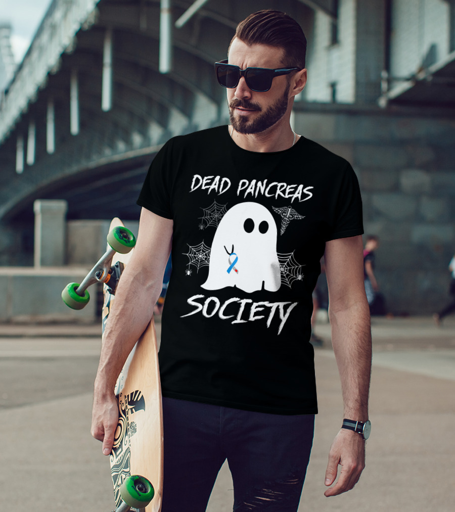 Dead Pancreas Society Ghost Boo Diabetes Halloween T-Shirt