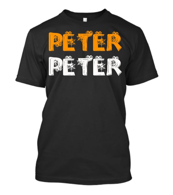 Peter Peter Pumpkin Halloween Eater Spiderweb Letters T-Shirt