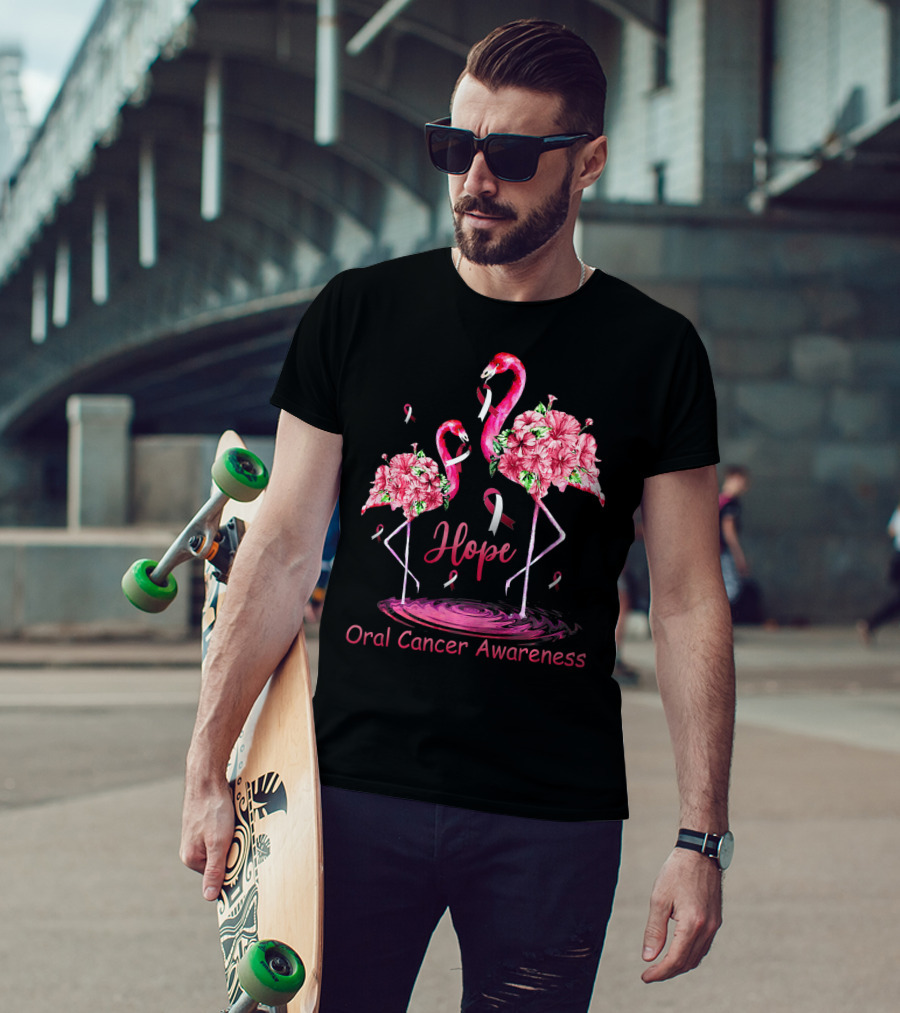 Hope Oral Cancer Awareness Flamingos T-Shirt