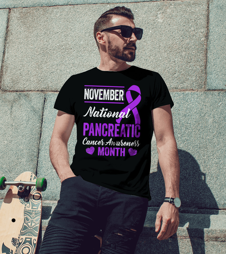 November National Pancreatic Cancer Awareness Month Purple T-Shirt