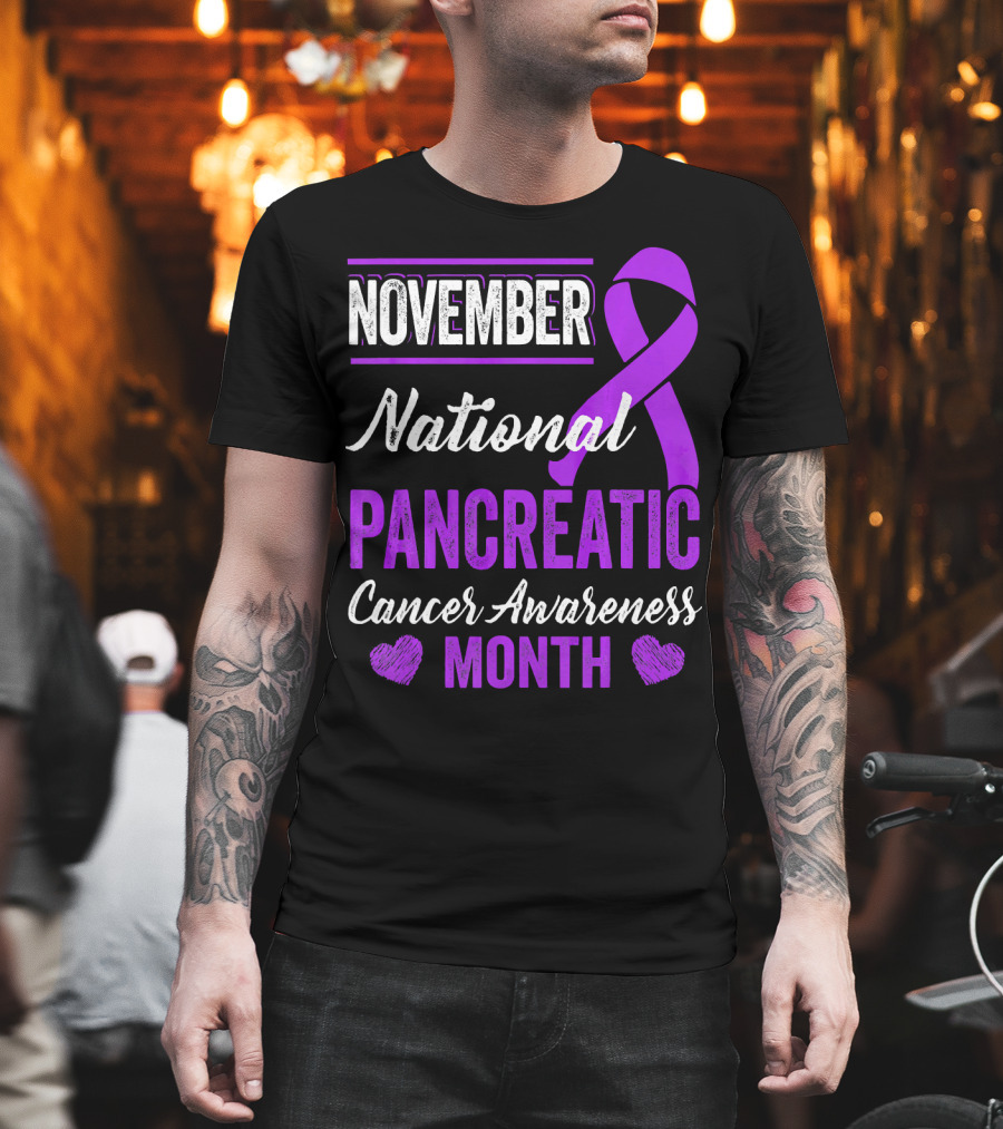 November National Pancreatic Cancer Awareness Month Purple T-Shirt