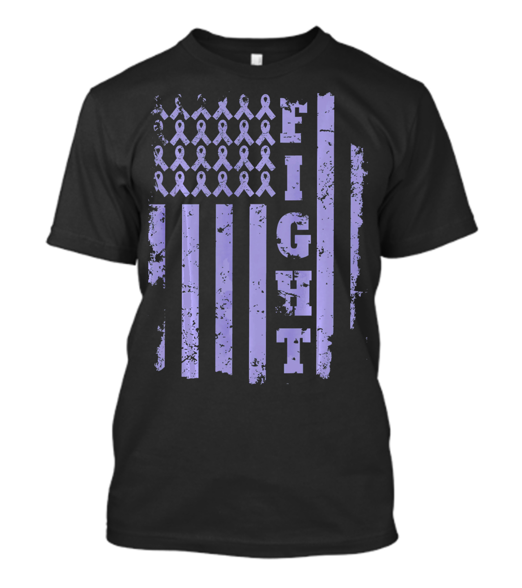 Esophageal Cancer Awareness Periwinkle Ribbon Fight Flag T-Shirt