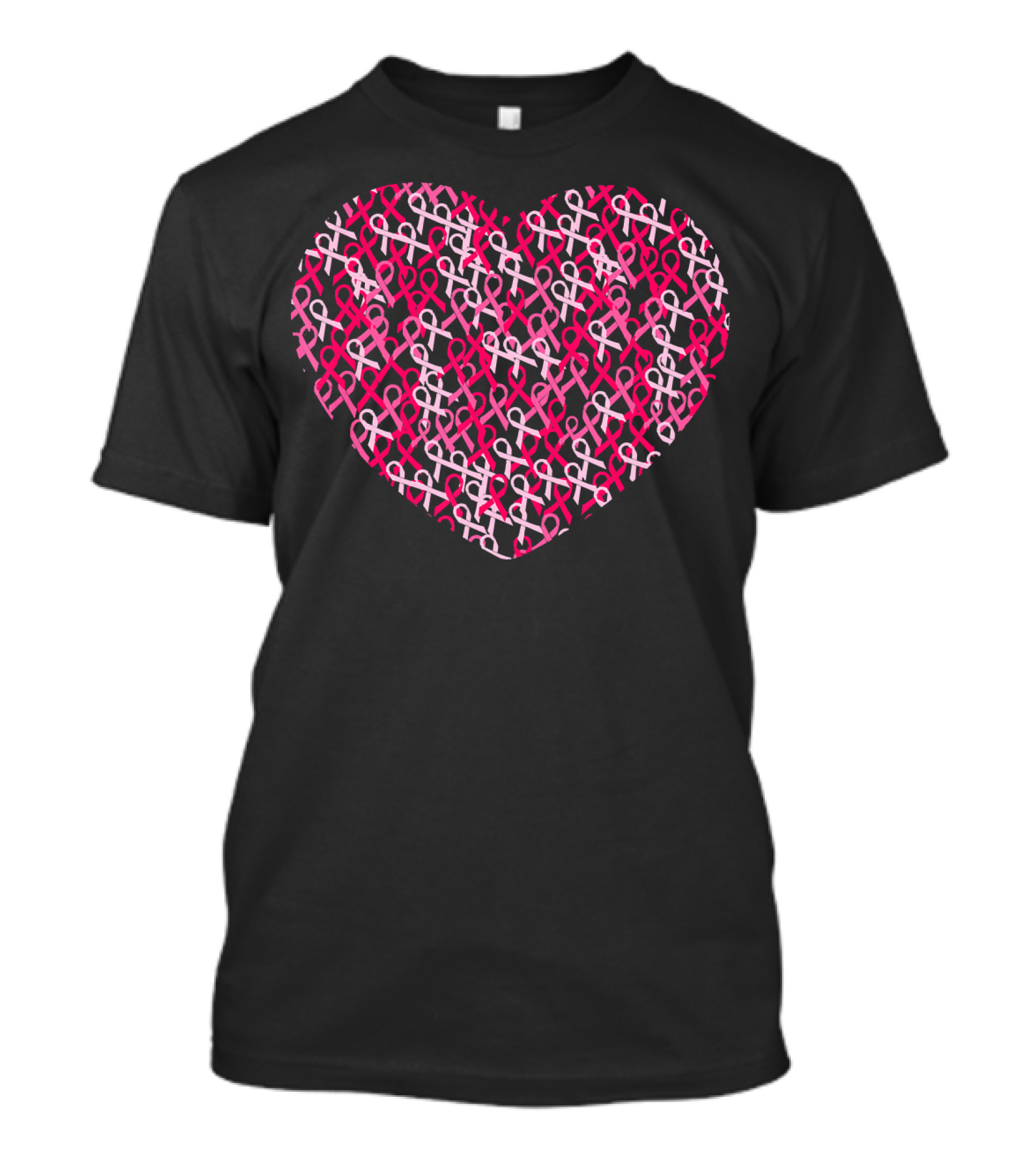 Pink Ribbon Heart Breast Cancer Awareness T-Shirt