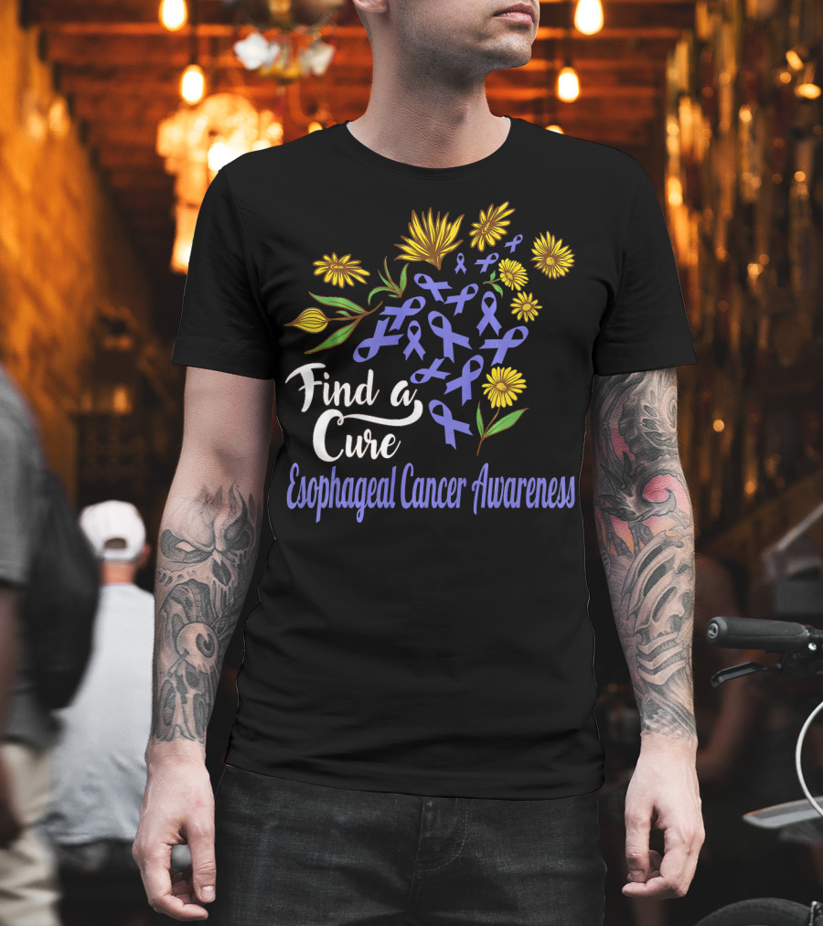 Find a Cure Esophageal Cancer Awareness Sunflower T-Shirt