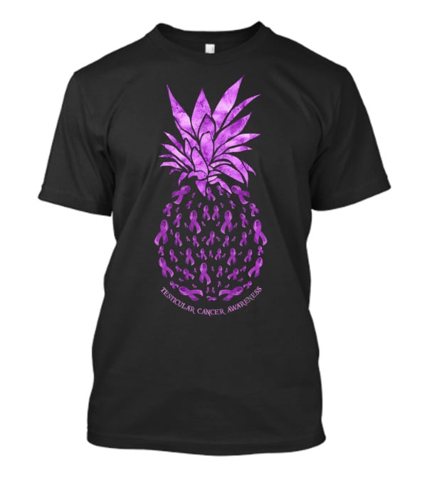 Pineapple With Purple Ribbons For Testicular Cancer Awareness T-Shirt