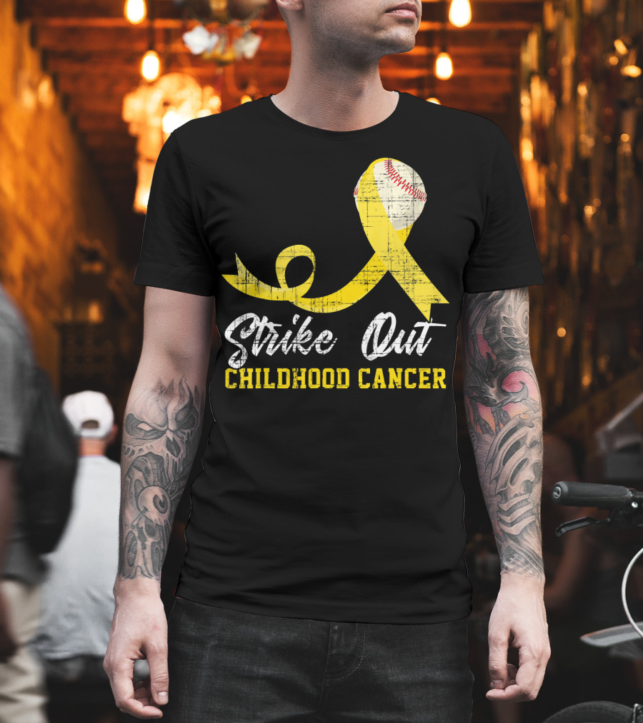 Strike Out Childhood Cancer Baseball Awareness T-Shirt