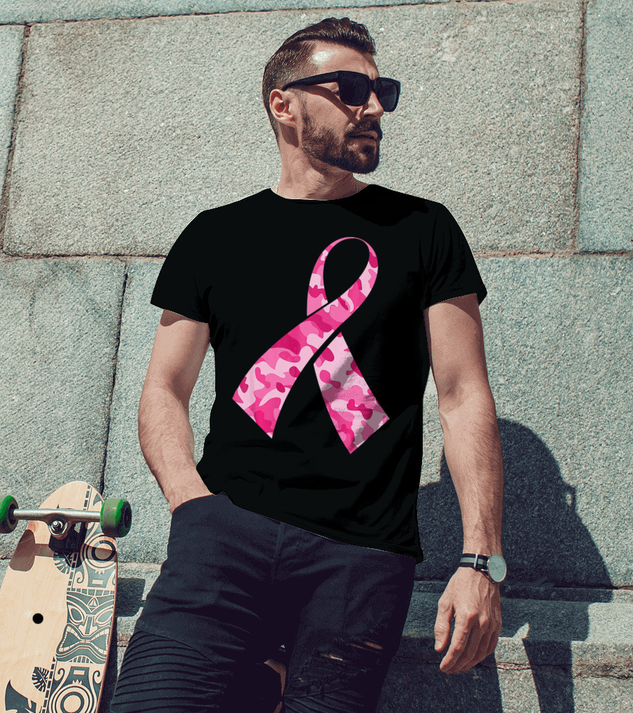 Pink Camouflage Ribbon Breast Cancer Awareness Month T-Shirt