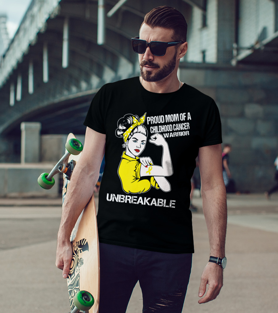 Proud Mom Of A Childhood Cancer Warrior Unbreakable T-Shirt