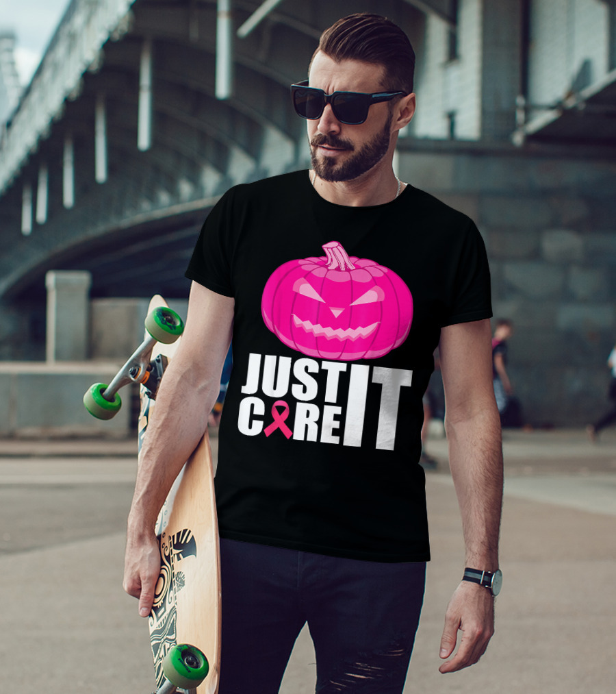 Just Cure It Pink Pumpkin Breast Cancer Awareness T-Shirt