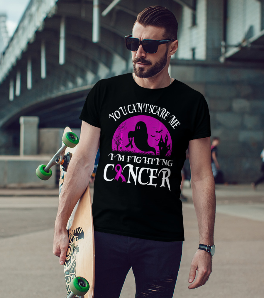 You Can't Scare Me I'm Fighting Cancer Halloween Ghost T-Shirt
