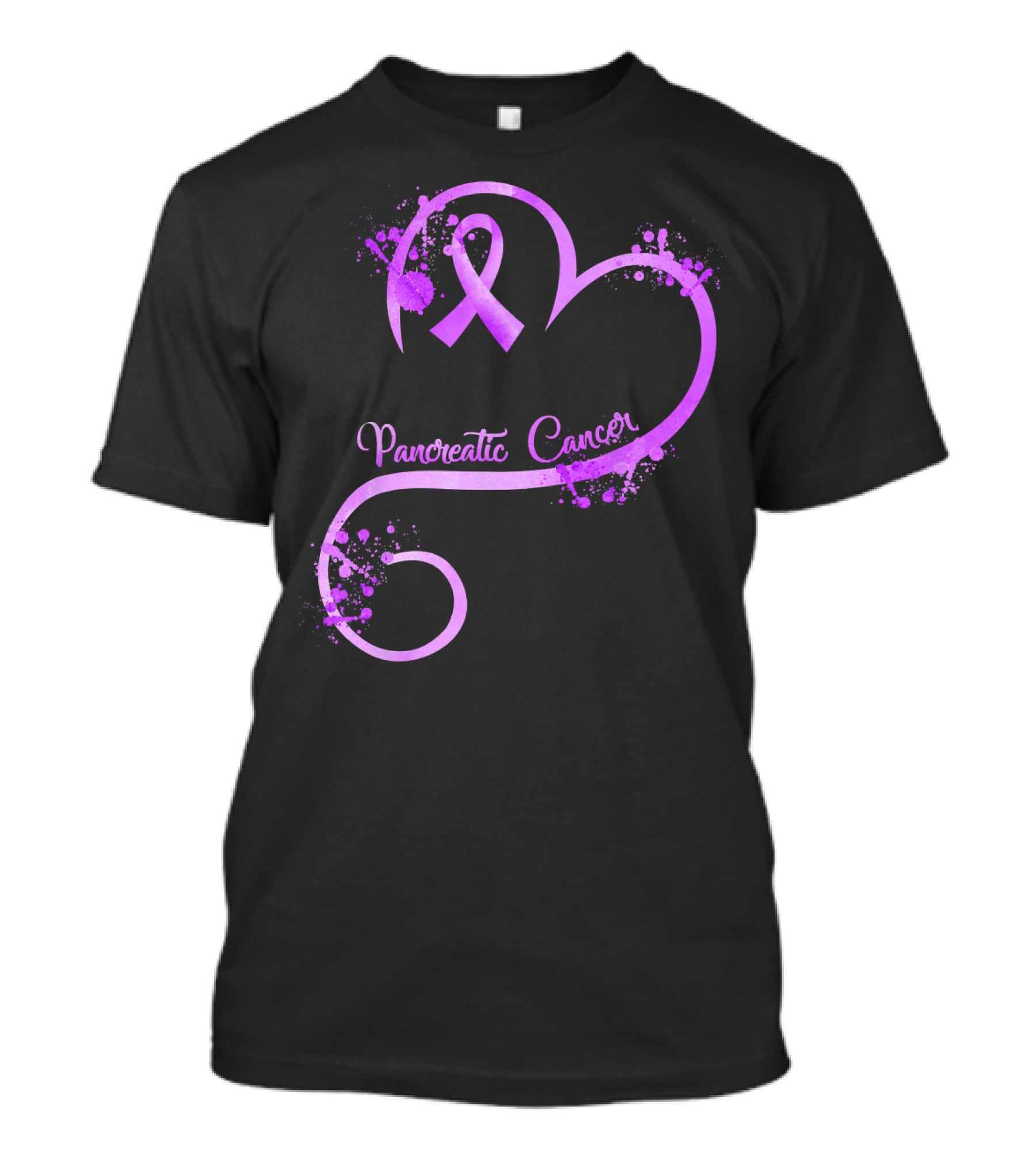 Heart Ribbon Pancreatic Cancer Awareness T-Shirt
