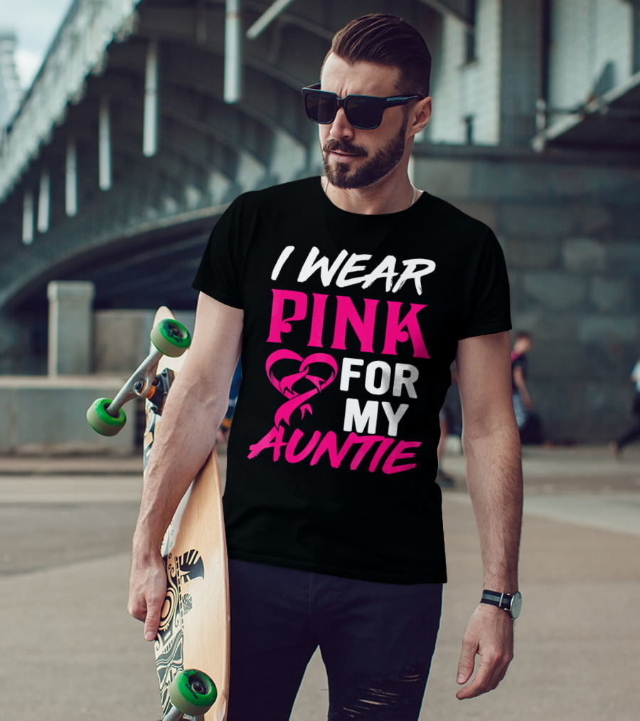 I Wear Pink For My Auntie Breast Cancer Awareness T-Shirt