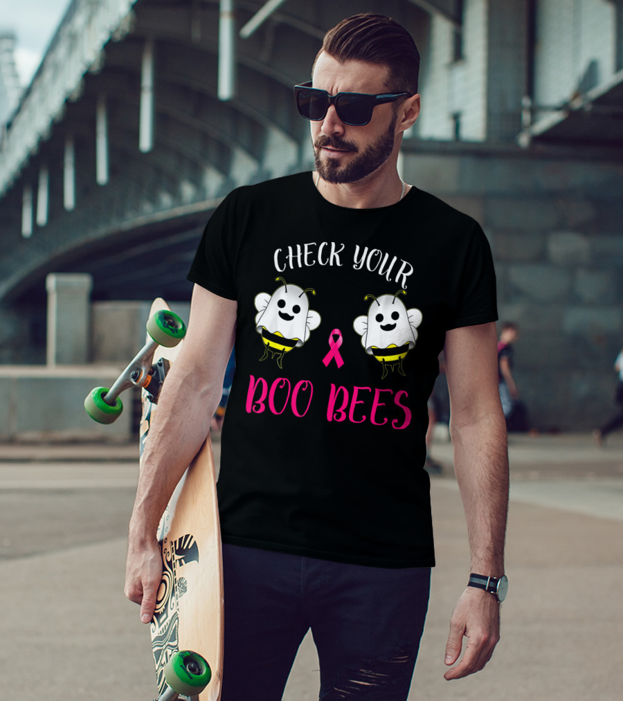 Check Your Boo Bees Breast Cancer Awareness Funny T-Shirt