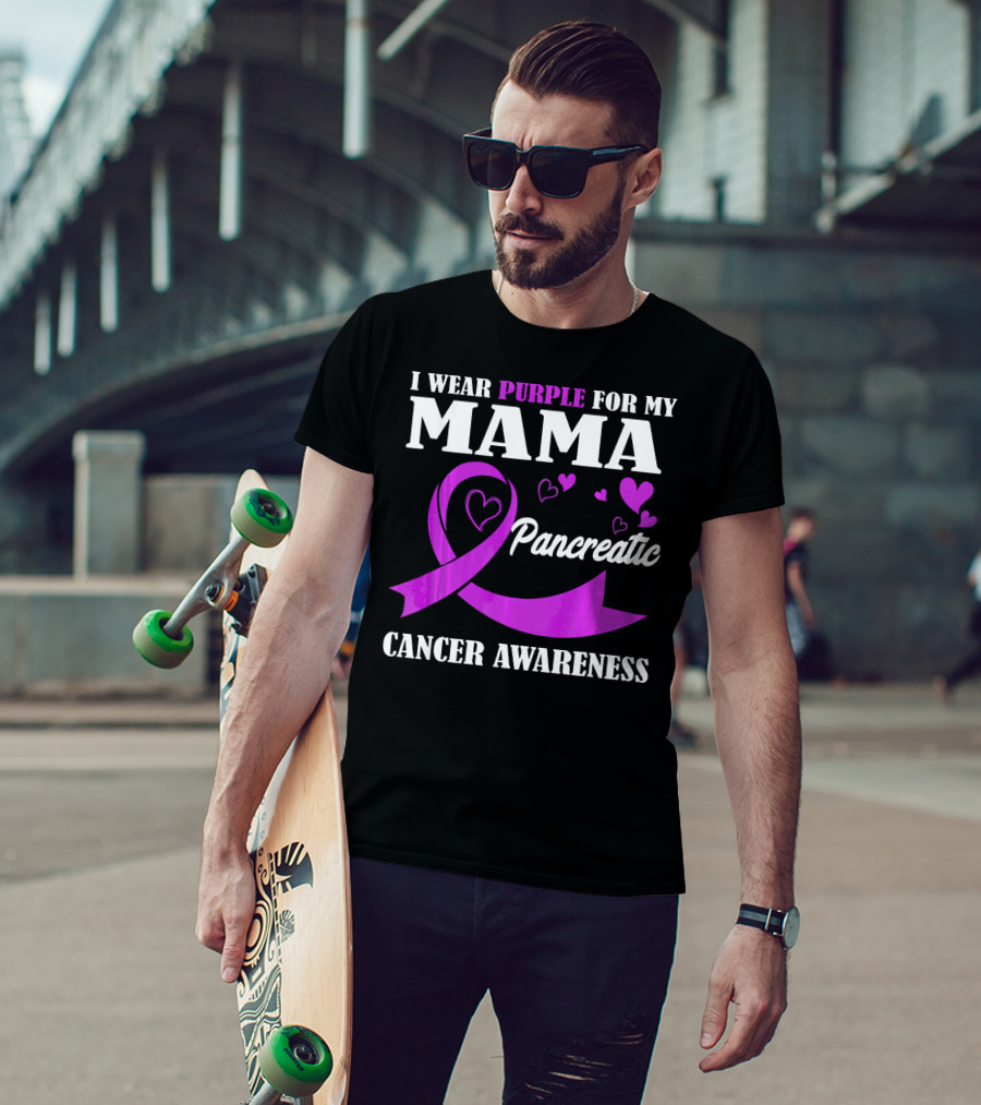 I Wear Purple For My Mama Pancreatic Cancer Awareness T-Shirt