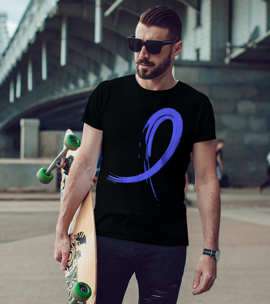 Colon Cancer Blue Graffiti Ribbon Awareness T-Shirt