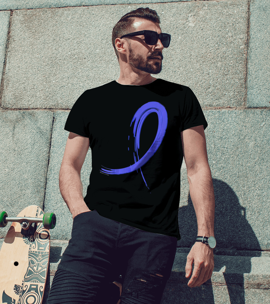 Colon Cancer Blue Graffiti Ribbon Awareness T-Shirt